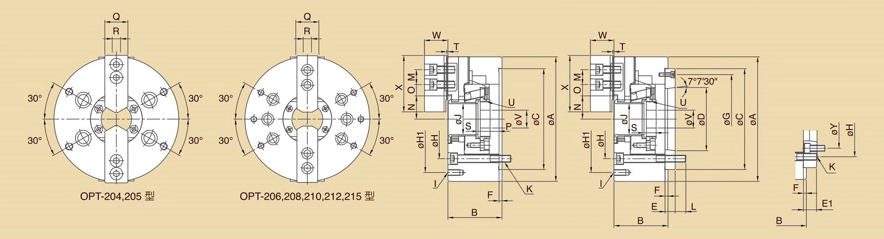 OPT 2-Jaw High Speed Hollow Power Chucks