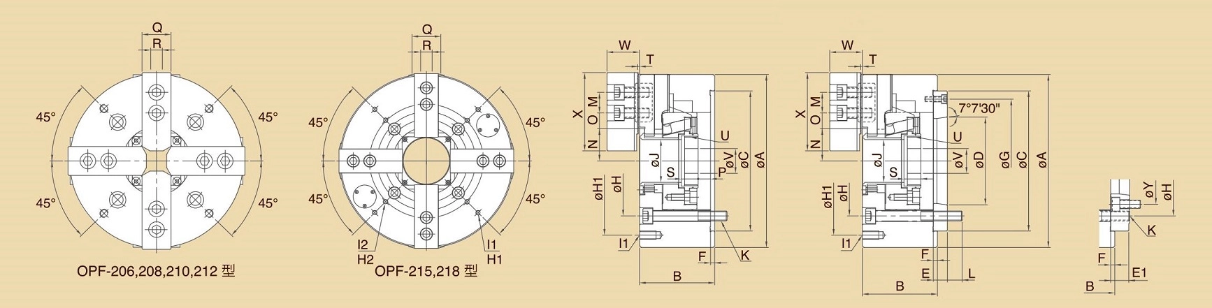 OPF 4-Jaw High Speed Hollow Power Chucks