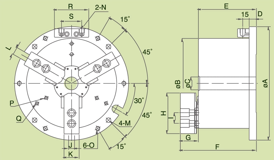 MO,MOT Hollow Power Chuck Fixtures