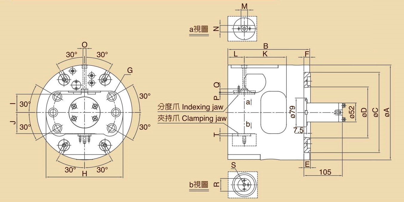 IC,TB-IC Indexing Chucks, Hydraulic Feed Tube